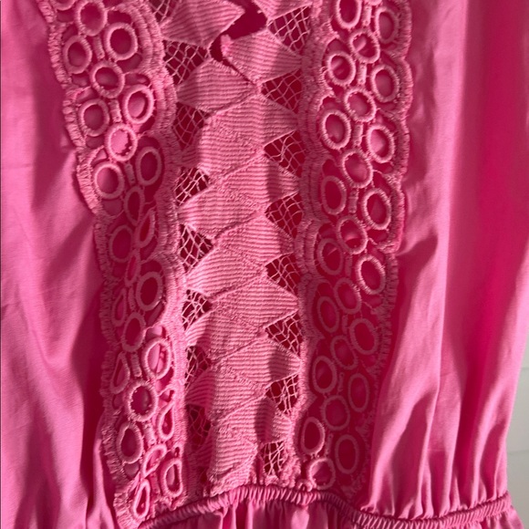 Peixoto Pink Lace Trim Casual Dress - Picture 2 of 7